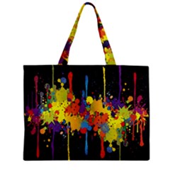 Crazy Multicolored Double Running Splashes Horizon Zipper Mini Tote Bag by EDDArt