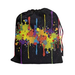 Crazy Multicolored Double Running Splashes Horizon Drawstring Pouches (xxl) by EDDArt