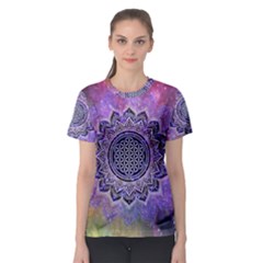 Flower Of Life Indian Ornaments Mandala Universe Women s Sport Mesh Tee