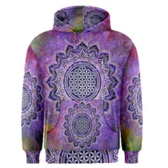 Flower Of Life Indian Ornaments Mandala Universe Men s Pullover Hoodie by EDDArt