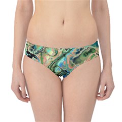 Fractal Batik Art Teal Turquoise Salmon Hipster Bikini Bottoms