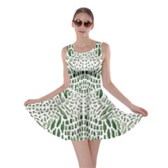 Green Snake Texture Skater Dress by LetsDanceHaveFun