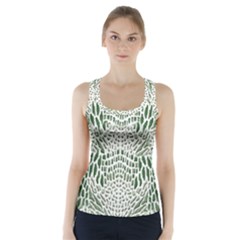 Green Snake Texture Racer Back Sports Top