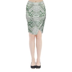 Green Snake Texture Midi Wrap Pencil Skirt by LetsDanceHaveFun