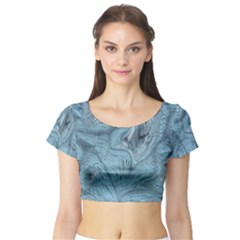 Frost Dragon Short Sleeve Crop Top (tight Fit) by LetsDanceHaveFun