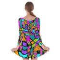 Abstract Sketch Art Squiggly Loops Multicolored Long Sleeve Skater Dress View2