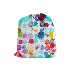 Colorful Diamonds Dream Drawstring Pouches (large)  by DanaeStudio