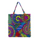 Pop Art Paisley Flowers Ornaments Multicolored Grocery Tote Bag View2