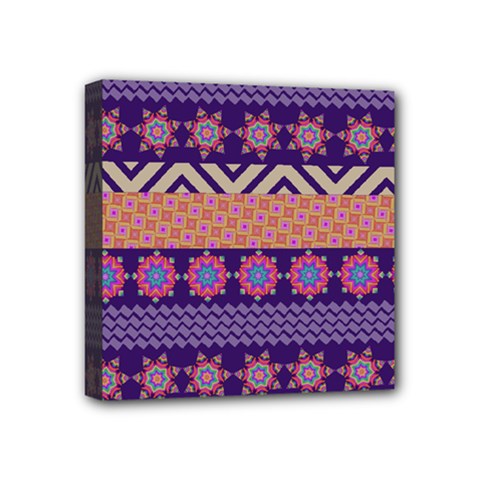 Colorful Winter Pattern Mini Canvas 4  X 4  by DanaeStudio