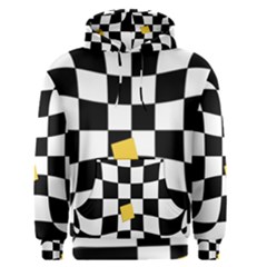 Dropout Yellow Black And White Distorted Check Men s Pullover Hoodie by designworld65