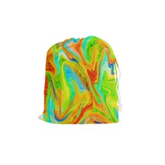 Happy Multicolor Painting Drawstring Pouches (medium)  by designworld65