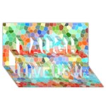 Colorful Mosaic  Laugh Live Love 3D Greeting Card (8x4)