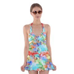 Colorful Mosaic  Halter Swimsuit Dress by designworld65