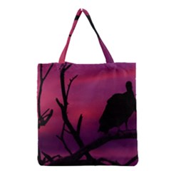 Vultures At Top Of Tree Silhouette Illustration Grocery Tote Bag by dflcprints