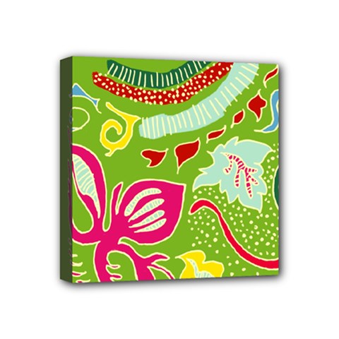 Green Organic Abstract Mini Canvas 4  X 4  by DanaeStudio