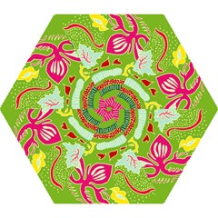 Green Organic Abstract Mini Folding Umbrellas by DanaeStudio