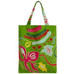 Green Organic Abstract Zipper Classic Tote Bag by DanaeStudio