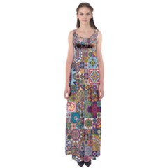 Ornamental Mosaic Background Empire Waist Maxi Dress by TastefulDesigns