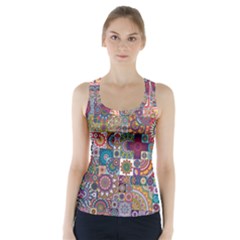 Ornamental Mosaic Background Racer Back Sports Top by TastefulDesigns