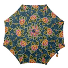 Floral Fantsy Pattern Hook Handle Umbrellas (large) by DanaeStudio