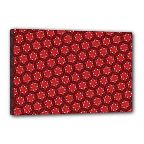 Red Passion Floral Pattern Canvas 18  X 12  by DanaeStudio