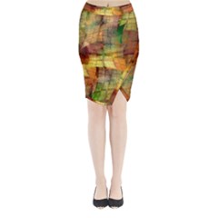 Indian Summer Funny Check Midi Wrap Pencil Skirt by designworld65