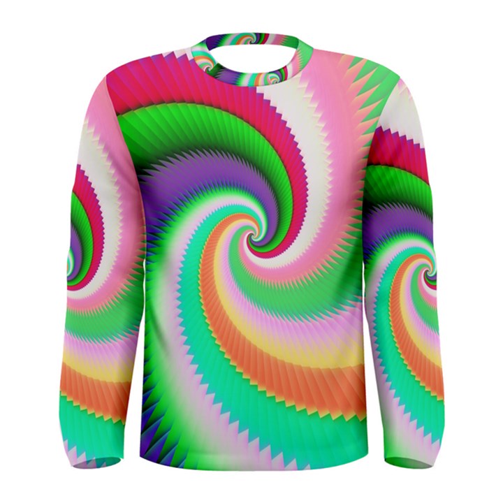 Colorful Spiral Dragon Scales   Men s Long Sleeve Tee