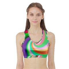 Colorful Spiral Dragon Scales   Sports Bra With Border by designworld65