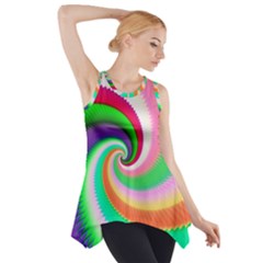 Colorful Spiral Dragon Scales   Side Drop Tank Tunic by designworld65