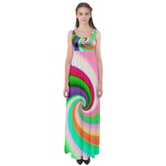 Colorful Spiral Dragon Scales   Empire Waist Maxi Dress by designworld65