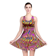 Abstract Shimmering Multicolor Swirly Reversible Skater Dress by designworld65