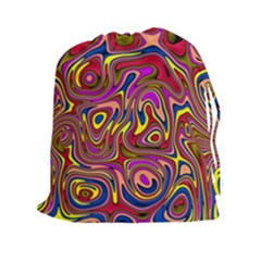Abstract Shimmering Multicolor Swirly Drawstring Pouches (xxl) by designworld65