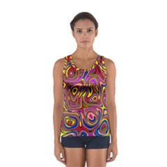 Abstract Shimmering Multicolor Swirly Women s Sport Tank Top  by designworld65