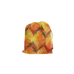 Fall Colors Leaves Pattern Drawstring Pouches (xs)  by DanaeStudio
