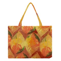 Fall Colors Leaves Pattern Medium Tote Bag by DanaeStudio