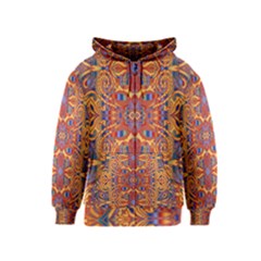 Oriental Watercolor Ornaments Kaleidoscope Mosaic Kids  Zipper Hoodie by EDDArt