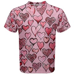 Artistic Valentine Hearts Men s Cotton Tee by BubbSnugg