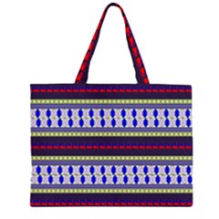 Colorful Retro Geometric Pattern Zipper Large Tote Bag by DanaeStudio