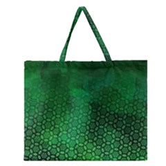 Ombre Green Abstract Forest Zipper Large Tote Bag by DanaeStudio