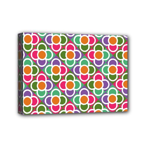 Modernist Floral Tiles Mini Canvas 7  X 5  by DanaeStudio