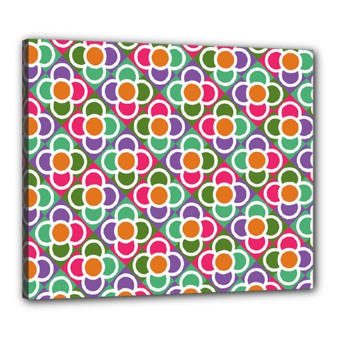 Modernist Floral Tiles Canvas 24  X 20  by DanaeStudio