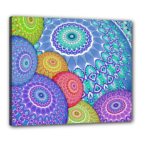 India Ornaments Mandala Balls Multicolored Canvas 24  X 20  by EDDArt