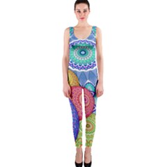 India Ornaments Mandala Balls Multicolored Onepiece Catsuit by EDDArt