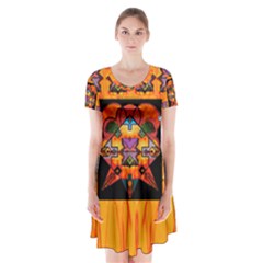Clothing (20)6k,kk  O Short Sleeve V-neck Flare Dress by MRTACPANS
