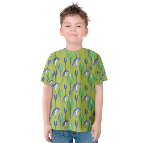 Tropical Floral Pattern Kids  Cotton Tee by dflcprintsclothing