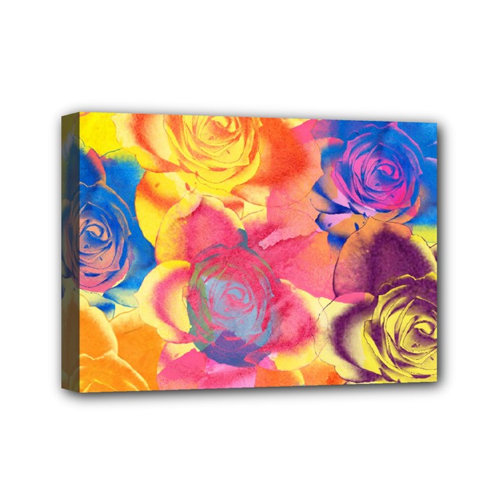 Pop Art Roses Mini Canvas 7  x 5 