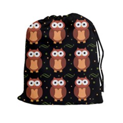 Halloween Brown Owls  Drawstring Pouches (xxl) by Valentinaart