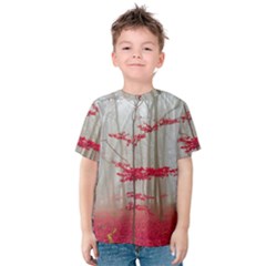 Magic forest in red and white Kids  Cotton Tee