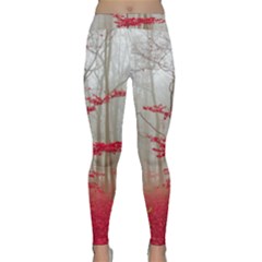 Magic Forest In Red And White Yoga Leggings  by wsfcow