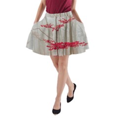 Magic Forest In Red And White A-line Pocket Skirt by wsfcow